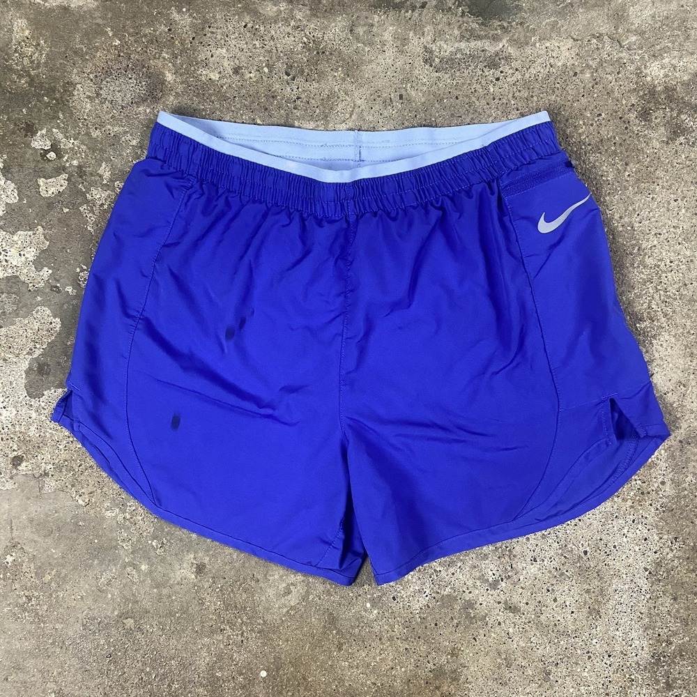 Nike Dri-fit Running Shorts Women's Size Medium Purple Athletic Wear Swoosh Logo